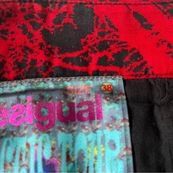 Desigual Galactic Tour Mini Skirt Poppy Flowers Pleated Waist Cotton EUR 38/ 4US - Picture 9 of 13